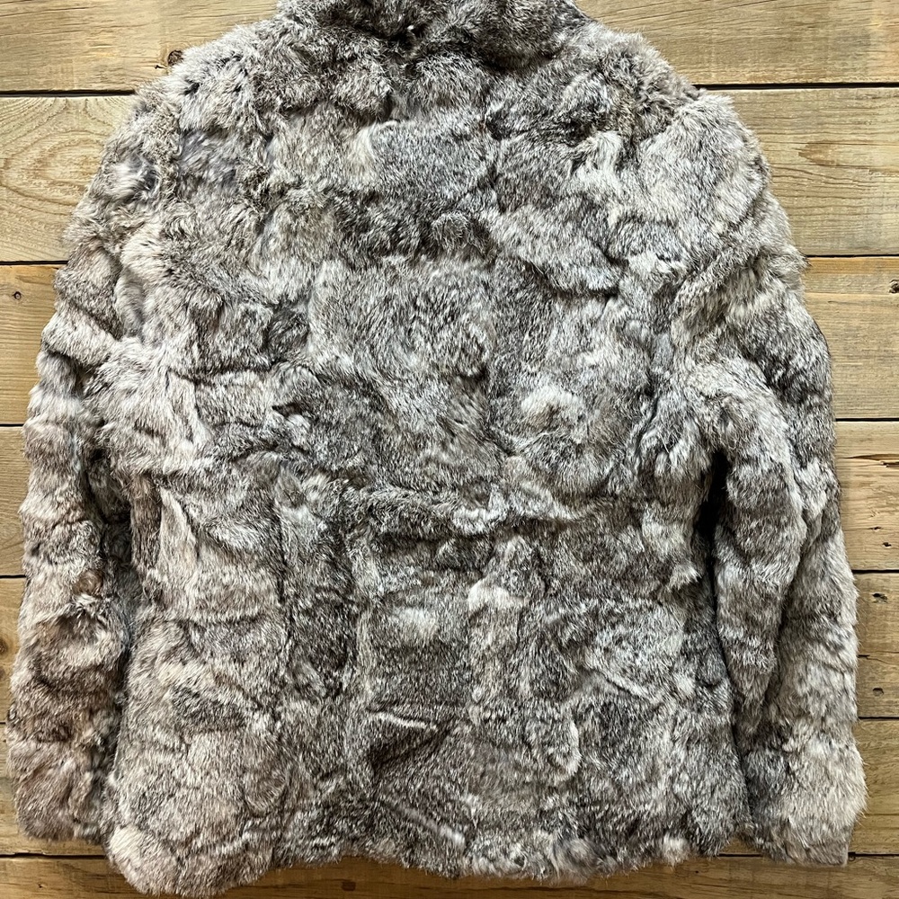 Rabbit Fur Coat Y2K Vintage Maximalism Glam - Picture 2 of 6